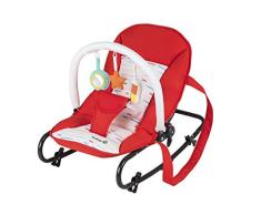 Safety 1st Babywippe Koala, 3-fach verstellbare Rückenlehne, als Wippe oder festgestellte Liege verwendbar, kompakt zusammenfaltbar und praktische Tragegriffe für unterwegs, red lines