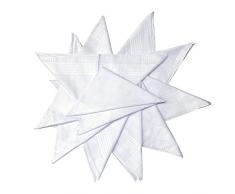 DuDu N Girlie Satin Bordüre Damen Baumwolle Taschentuch, 28 cm x 28 cm, 12-teilig, weiß