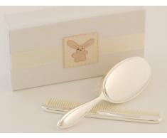 My First Friend Set mit Bürste und Kamm, versilbert, in Aufbewahrungsbox