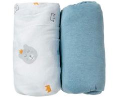 BabyCalin Spannbettlaken, 70 x 140 x 17 cm, 2 Stück