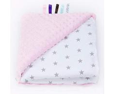 Sevira Kids – Kuscheldecke – Baby und Kinder – Minky – Ultra weich – hergestellt in Europa – Pflegeleicht – Geschenk zur Geburt – Rosa