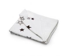 XKKO BMB130003A 2-Lagige Bambus Kinderdecke mit Winter- und Sommerseite, in Handarbeit bedruckt, mit ökologischer Geschenkverpackung, Bambus Babydecke mit Sterne, braun