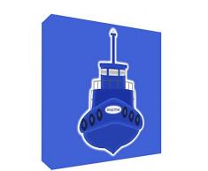 Feel Good Art Wandbild, Motiv Boote XX-Grande - 96 x 96 x 4 cm blau