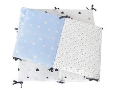 Trois Kilos Sept Dream Nestchen für Jungen, wendbar, Baumwolle, Blau/Weiß