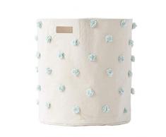 Pehr sehr großer Korb Hamper Pom Pom Hellblau