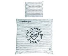 roba Wiegenbettwäsche 2-tlg, Wiegenset Kollektion Rock Star Baby 3, Baby Bettwäsche 80x80(Decke & Kissen), 100% Baumwolle