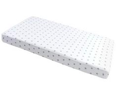 Spannbettlaken Spannbetttuch für Babybett Kinderbett 60x120 cm, 70x140 cm, 100% Baumwolle, fürs Baby, Baby Bettwäsche Größe: 120x60 cm, Muster: Gute Nacht Grau (graue Sterne mit Weiß)