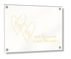 Feel Good Art Wand montiert Acryl Rahmen mit Stand-Off Schrauben (30 x 20 x 0,6 cm, klein, Buttercup Gelb, so Big Wunder in diesen Little People/Twins Kinderzimmer Dekor)