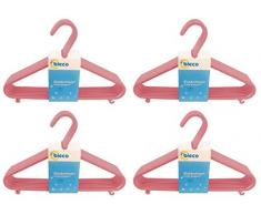Bieco Kleiderbügel Kinder Baby Kinderkleiderbügel Babykleiderbügel Kunststoff Hangers Hosensteg Aufbewahrung für Kleiderschrank Schrank Länge 29,5cm, 32 Stück, altrosa, schmal, Artn 90032154