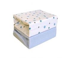 Cuddles Collection Spannbetttuch für Kinderbett (Magische, Sterne blau)