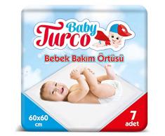 Baby Turco BBTR100029 Antibakteriell Wickelbezüge, 60x60 Cm - 7 Stück, mehrfarbig