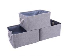 TheWarmHome Faltbarer Aufbewahrungskorb mit starkem Baumwollseil-Griff, zusammenklappbare Aufbewahrungsboxen Set funktioniert als Baby-Aufbewahrung, Spielzeug, Kinderzimmerkörbe