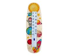 Hess Holzspielzeug 15800 - Thermometer aus Holz, Weltall, ca. 26 x 8 cm