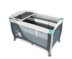 Hauck Sleep N Play Center II Reisebett, ab Geburt bis 15 kg, inkl. Neugeborenen-Einhang, Schlupf, Wickelauflage, Rollen, Matratze,Tragetasche, Spielzeugtasche, forest fun (grau)