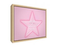 Feel Good Art eco-printed und gerahmt Kinderzimmer Leinwand mit Natur massiv Holzrahmen (34 x 24 x 3 cm, klein, Soft Pink, nicht alle Sterne gehören zu den Himmel)