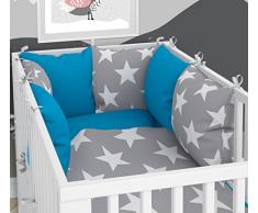 Babybett-Wäsche und Kissen-Nestchen - Sechs Kissen samt Bezügen für das Babybett 70 x 140 cm