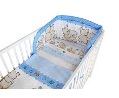 Cosing 332-028-149 Kinderbettwäsche Mit Nestchen Set Baumwolle 3 Teilig - Zwei Bären, blau