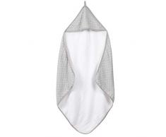 roba organic Kapuzenhandtuch Lil Planet silbergrau, Musselin-Stoff, Bio-Baumwolle, GOTS, 80x80cm