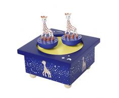 Trousselier - Sophie Die Giraffe - Tanzende Musikbox - Spieluhr - Ideales Geburtsgeschenk - 2 abnehmbare Figuren - Einfache Bedienung - Musik Romeo & Julia - Farbe dunkelblau