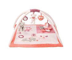 Nattou Krabbeldecke mit Spielbogen, Adèle und Valentine, 87 x 87 x 8 cm, Rosa/Orange