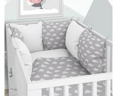 Babybett-Wäsche und Kissen-Nestchen - Sechs Kissen samt Bezügen für das Babybett 60 x 120 cm