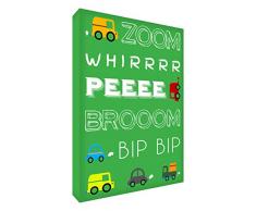 Feel Good Art ZOOMCAR1216 – 04it Bild auf Leinwand Wand in Frühstücksflocken und Entnehmen 40 x 30 x 4 cm grün