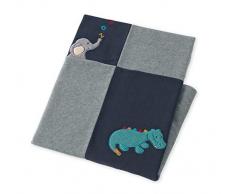 Sterntaler Schmusedecke Kuschelzoo, Alter: Für Babys ab der Geburt, 75 x 100 cm, Grau/Dunkelblau