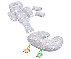 Baby Stillkissen - Clevamama 10in1 - Kissen für Schwangerschaft und Neugeborenen - Grau