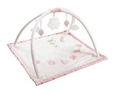 Trousselier - Musik Krabbeldecke - Spielteppich - Schmetterling, Schaf & Engel - Rosa Blumen Bedruckte Baumwolle - Musik Romeo & Julia - Klassisch Chic - Ideales Geburtsgeschenk - Farbe rosa