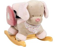 Nattou Schaukeltier Hündin Lali, Iris und Lali, 74 x 29 x 40 cm, Beige/Rosa