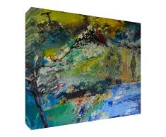 Feel Good Art VJ-BLUEYONDER1216-15IT Blue Yonder Bild auf Leinwand, Rurale Landschaft Impressionist, Künstler Val Johnson 40 x 60 cm Mehrfarbig