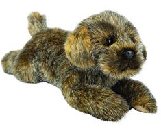 Suki Gifts 12141 Liegender Border Terrier Hund Kuscheltier, mehrfarbig