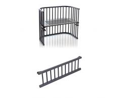 Babybay Maxi Bestellbett schiefergrau lackiert mit Verschlussgitter