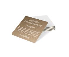 Feel Good Art Hochglanz Untersetzer in Modernes typographisches Design (Neutral Tones, Aspire)