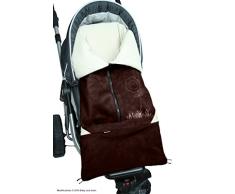 ByBoom - Fußsack 2in1 Frühjahr, Sommer, Herbst, Universal für Babyschale, Autokindersitz, z.B. für Maxi-Cosi, Römer, für Kinderwagen oder Buggy, Farbe:Braun/Beige