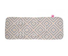 Auflage für Kinderwagen, Tragetasche und Buggy, Anti-Stoß mit Memory Foam mit Sommer- und Winterseite (Quadrate apricot)