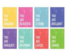 Sie sind Mini Collection Wall Art Prints, Typografie, Kinderzimmer Decor, Kid s Art Print, Kid s Room Decor, Geschlecht neutral, Motivational Wort Art, inspirierende Artwork 18x24