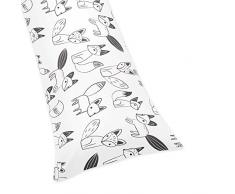 Sweet Jojo Designs Ganzkörper-Kissenbezug, Fuchs, Doppelreißverschluss, Schwarz/Weiß
