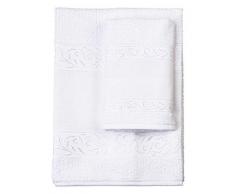 Filet Handtücher, 100% Baumwoll-Frottee, einfarbig, mit Stickerei, Aida-Einsatz, Weiß