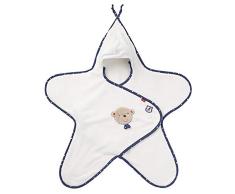 Fehn 078664 Einschlagdecke Teddy / Kuschelige Babydecke mit Klettverschluss für Kinderwagen, Babytrage, Autositz, Babybett, für Babys von 0-6 Monaten