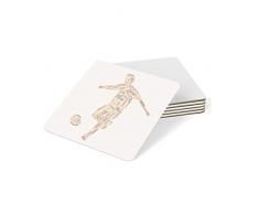 Feel Good Art Hochglanz Untersetzer in Modernes typographisches Fußball Player Design (Herbstliche Töne)