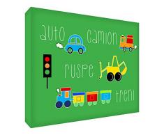 Feel Good Art zoomilly1216 – 04it Bild auf Leinwand Wand in Frühstücksflocken und Entnehmen 40 x 30 x 4 cm grün