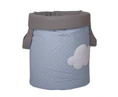 Funny Baby 623202 – juguetero gepolstert, Design Spots und Wolken 30 x 40 cm, Blau