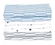 Baby Waschtücher aus Baumwoll-Musselin, Baby Waschlappen - (7 Stück), 30x30 cm, Öko-Tex Standard 100, Palisaden blau