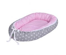 LULANDO Babynest, multifunktionales Kuschelnest für Babys und Säuglinge, Nestchen, Reisebett, 100% Baumwolle, antiallergisch, Standard 100 von Oeko-Tex, hergestellt in der EU, Maße: 80cm x 45cm x 15cm