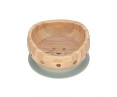 LÄSSIG Bambusschale mit Saugnapf/Bowl Bamboo Wood Little Chums Mouse, rosa
