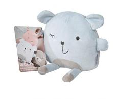 roba Kuschelkissen aus der Serie „Lil Cuties“ für Babys, Kuscheltier „Benny“ für Mädchen und Jungen mit Freundschaftskarte, Farbe Hellblau/Sky