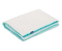 Pepi Leti 685843716358 Dots-Kuscheldecke Türkis Minky, Babydecke, Kinderdecke, 100 x 75 cm Decke, mehrfarbig