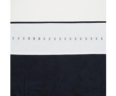 Meyco 414063 großes Bettlaken XXX, 100 x 150 cm, grau/marineblau