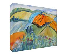 Feel Good Art VJ-WONDERFULWILTSHIRE1216-15IT Eine Sommerlandschaft Bild auf Leinwand, Landschaft Rurale Impressionist, Künstler Val Johnson 40 x 60 cm Mehrfarbig